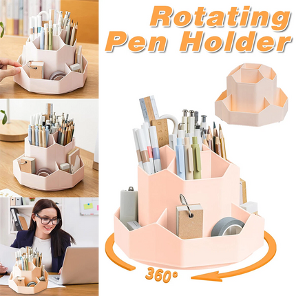 360 Degree Rotating Pen Organiser Large Capacity Desktop Holder Office