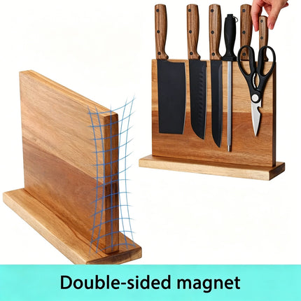 30cm Bamboo Knife Storage Rack Cutlery Holder Kitchen Organizer