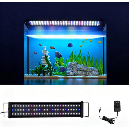 60-80CM Aquarium Light Fish Tank LED Lighting Full Spectrum Aqua Plant Lamp