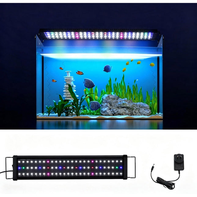 60-80CM Aquarium Light Fish Tank LED Lighting Full Spectrum Aqua Plant Lamp