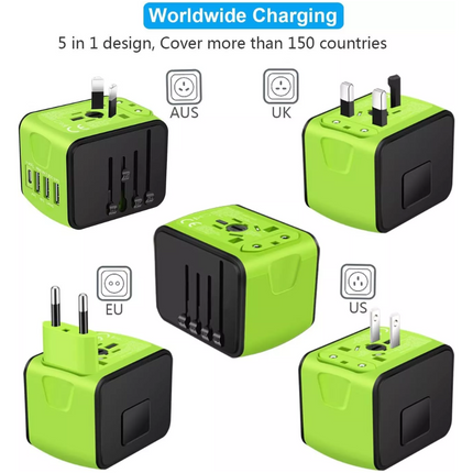 FAST 3.4 / 5A Universal Travel Adapter 3 USB &Type-C Outlet Converter Plug Power