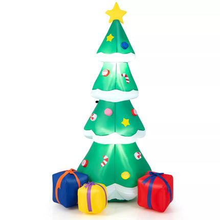 1.8M Inflatable Christmas Tree Decor with Built-in LED Light & Waterproof Blower