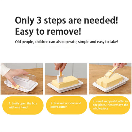 Butter Dish with Lid Easy Scoop Butter Keeper Container Refrigerator Countertop