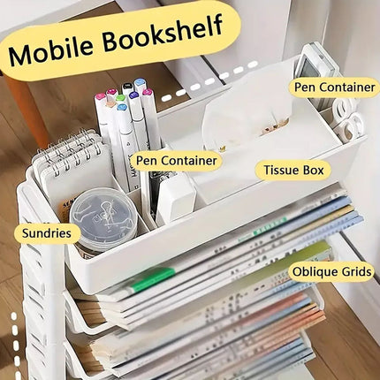 Home Removable Bookshelf Organizer Storage Shelf Beside Desk Adjustable Rack