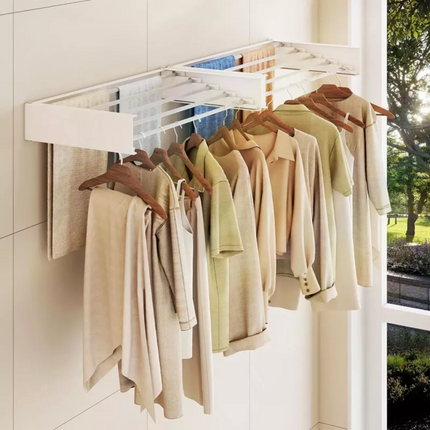 80CM Foldable Clothes Drying Rack Wall Mounted Clothes Drying Rack Holds 40lbs H