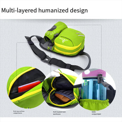 Fanny Pack Waist Bag with Water Bottle Holder Running Hiking Cycling Outdoor （Green）