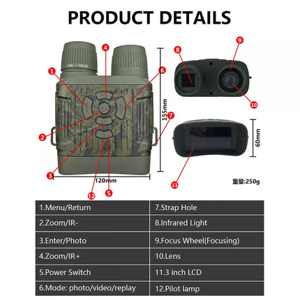 10x Zoom Telescope Digital Infrared Night Vision Hunting Binoculars Day & Night