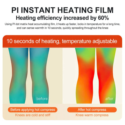 2 X Knee Massager Heated Knee Brace Wrap Pain Relief Heated Knee Pad Stress Relief Black