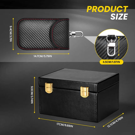 Anti-Theft Faraday Box With 3 Bags For Car Key Fob Signal  Universal Fit