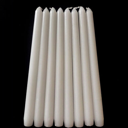16pk Tapered Dinner Candles 25cm Tall White Unscented Taper Wedding Candle