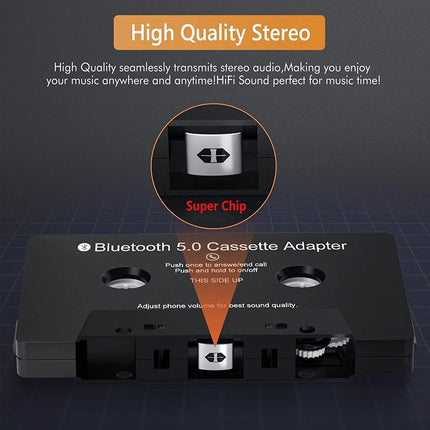 Bluetooth Car Cassette to Aux Adapter Tape Audio Adapter Converter Tape Player