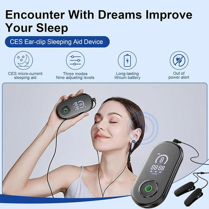 Sleep Aid CES Device With Ear Clips for Insomnia Stress Depression Migraine