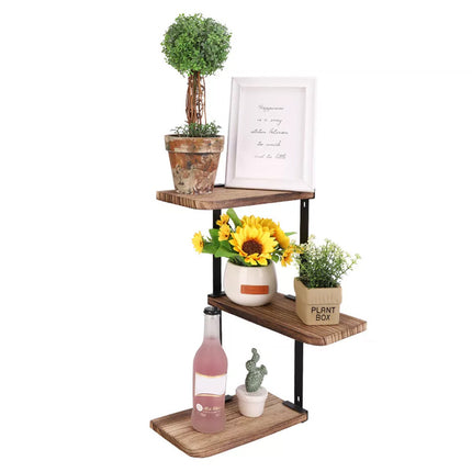 3 Tier Ledge Corner Shelf Modern Floating Wall Shelves Storage Display Shelving