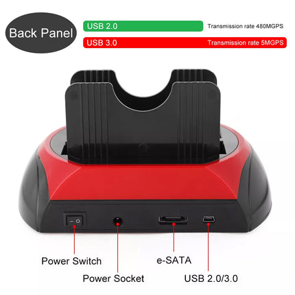 2.5'' 3.5'' Hard Disk Drive Card Reader External HDD Docking Station Kit OTB HUB