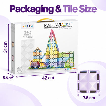 102 Pcs Diamond Magnetic Tiles Castle Building Set Construction Christmas Gift