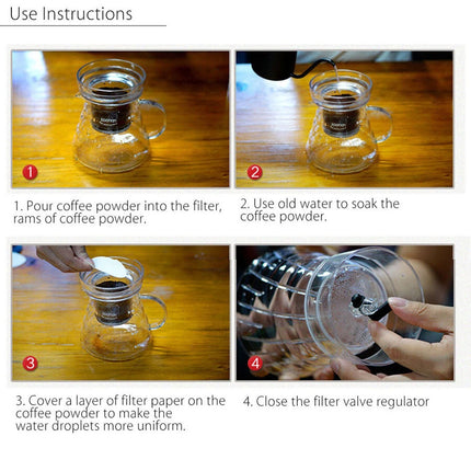 800ML Glass Coffee Pot Dutch Coffee Cold Brew Ice Drip Coffee Maker