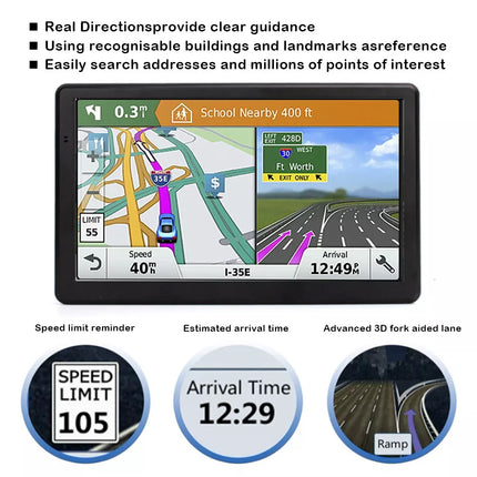 7Inch Portable Truck Car GPS Navigation Lifetime Free AU Map Updates 8G