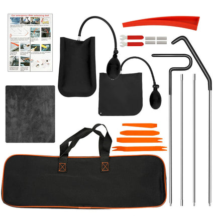 13x Emergency Car Tool Kit with Long Reach Grabber Air Wedge Pump Non Marring