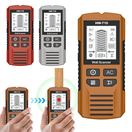 HW-710 Multi-Functional Stud Finder Wall Scanner AC Cable Wires Depth Tracker Red