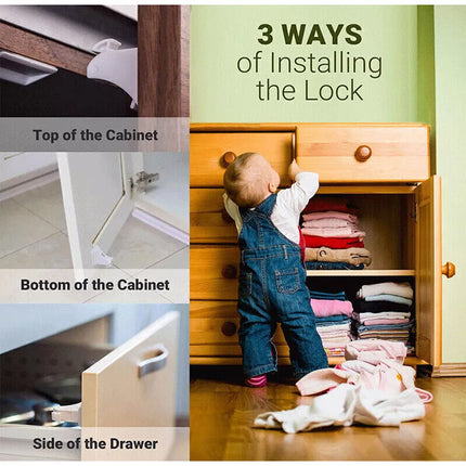 30PCS Magnetic No Drilling Cabinet Drawer Cupboard Baby Kids Safety Locks