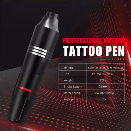 Wireless Tattoo Gun Kit Complete Rotary Pen Machine With Power Supply Ink Needle
