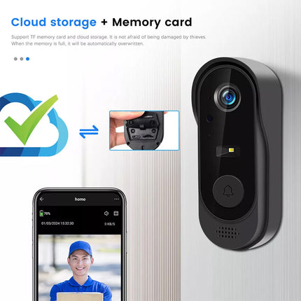 HD Smart Wireless WiFi Video Doorbell Camera Intercom Security Camera Door Bell