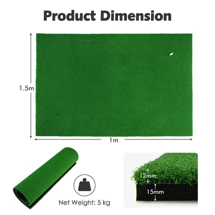 1.5x1M Standard Real Feel Golf Practice Mat Putting Mat Synthetic Turf 3 Tees