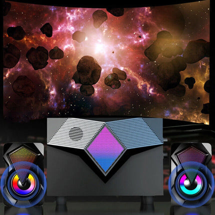 Surround Sound Speakers Wired for Desktop Computer Gaming Bass USB System LED