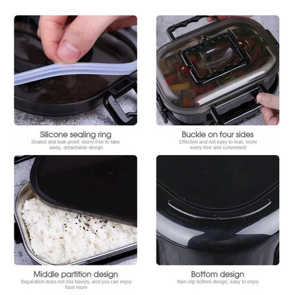 Doule-Layer Stainless Bento Box Leak-Proof Thermal Insulation Portable Lunchbox