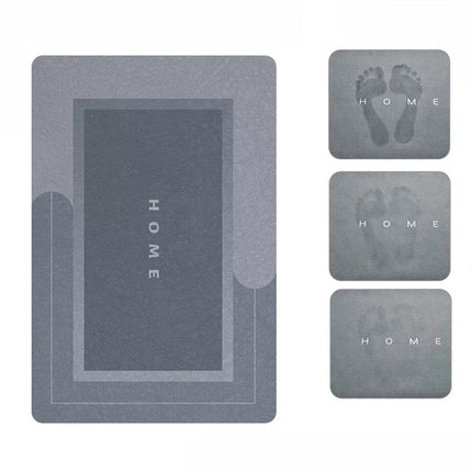 60*90CM Super Absorbent Floor Mat Soft Quick-Drying Non-Slip Diatom Mud Bath Floor Mat Rectangle/Blue