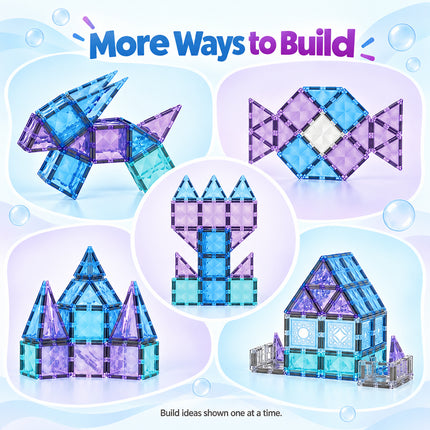 82 Pcs Diamond Magnetic Tiles Mermaid Castle 3D Building Set Christmas Gift