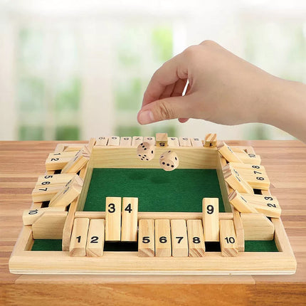 Shut the Box Game Wooden Board Number Drinking Dice Toy Family Traditional