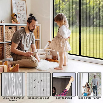 Magnetic Fly Screen Door Heavy Duty Bug Insect Mesh Net Curtain Panel 99 * 210cm
