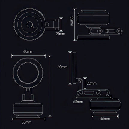 Electric Vacuum Suction Car Phone Mount 360° Rotation Phone Holder ES