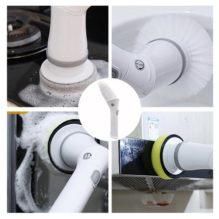 Rechargeable Electric Spin Scrubber - 6 Multi-Function Heads for Bathroom