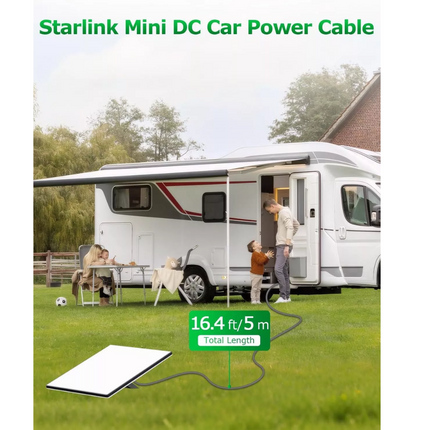5M For Starlink Mini DC Power Cable Direct to Cigarette 12V-24V Adapter Plug & Play
