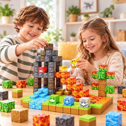 80 Pcs 3D Building Blocks Dinosaur Lava World Toy Creative Cube Christmas Gift