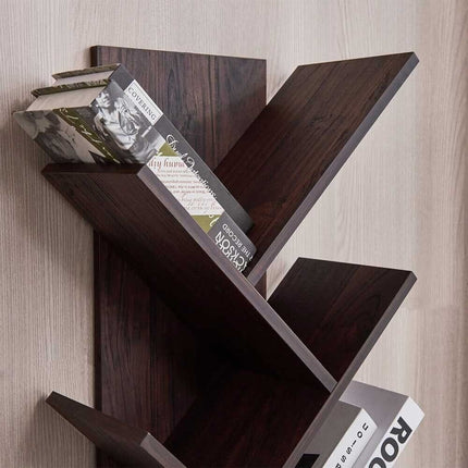 9-Tier Tree Bookshelf Bookcase Storage Rock For CDs Movies Books Shelves Table