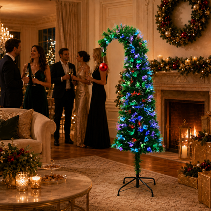 150cm Bent Top Fibre Optic Christmas Tree 32 Lighting Modes SAA AU Plug