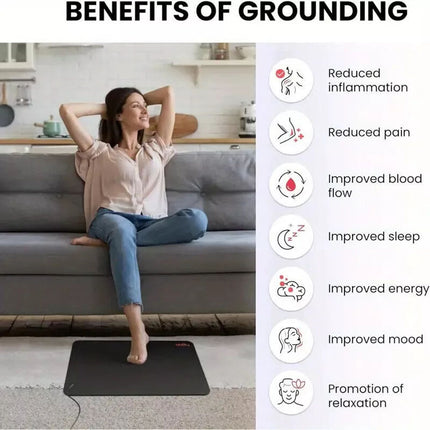 Universal Earthing Mat Kit Grounding Mat EMF Shielding Therapy for Yoga Office33x60cm