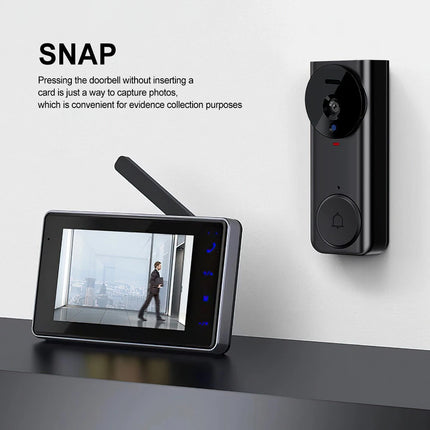 Wireless Video Doorbell Security Camera Ring Door Bell /W 4.3" Screen Intercom