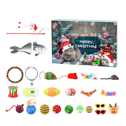 Cat Advent Calendar Christmas Countdown Calendar for Kitten Toys 24 PCS