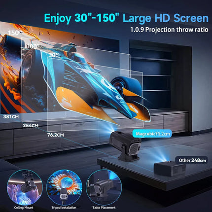 5G HD 4K Projector For Android Portable Mini HDMI USB Home Video Theater