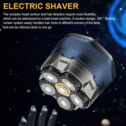 Electric Head Shavers for Bald Men 6D Head Razors w/Nose&Ear Trimmer LED Display
