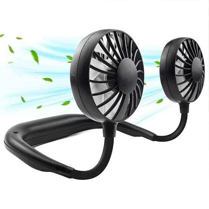 Neck Fan Headphone Design Wearable Portable USB Rechargeable Hand Free Personal