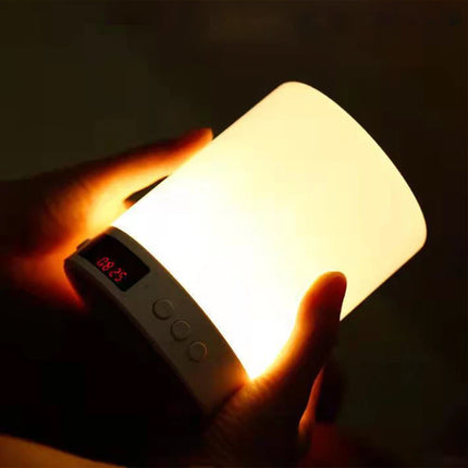 Touch Bedside LED Night Light Table Lamp Alarm Clock Bluetooth Music Speaker USB