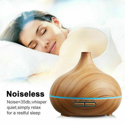 550ml Aromatherapy Diffuser Aroma Essential Oils Air Humidifier Wood Grain Type3 Dark Wood Air Diffuser