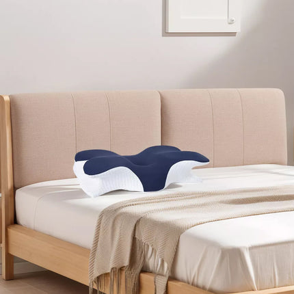 Ergonomic Butterfly Memory Neck Pillow Comfortable Sleeping Orthopedic Pillow Tibetan blue