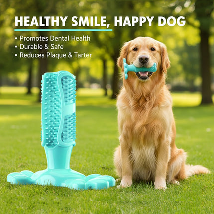 Teal L Size Dog Toothbrush Toy Clean Teeth Brushing Stick Mouth Chewing Dental Care Play Dog