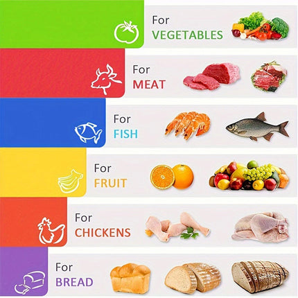 Cutting Board Mats Set Extra Thick Flexible Plastic Kitchen Chopping PP Board